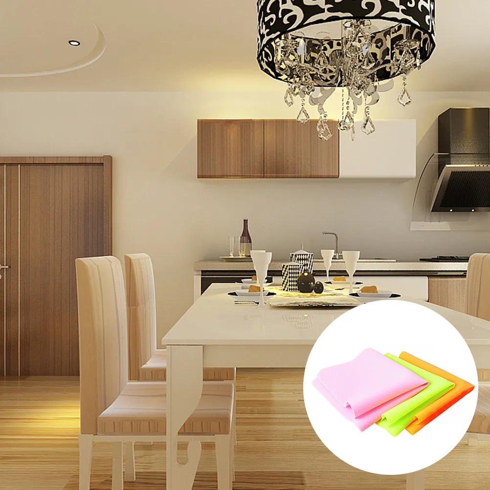 3Pcs Silicone Table Mat Colorful Non-Skid Heat Insulation Baking Place-Mat Home Restaurant Party Supplies