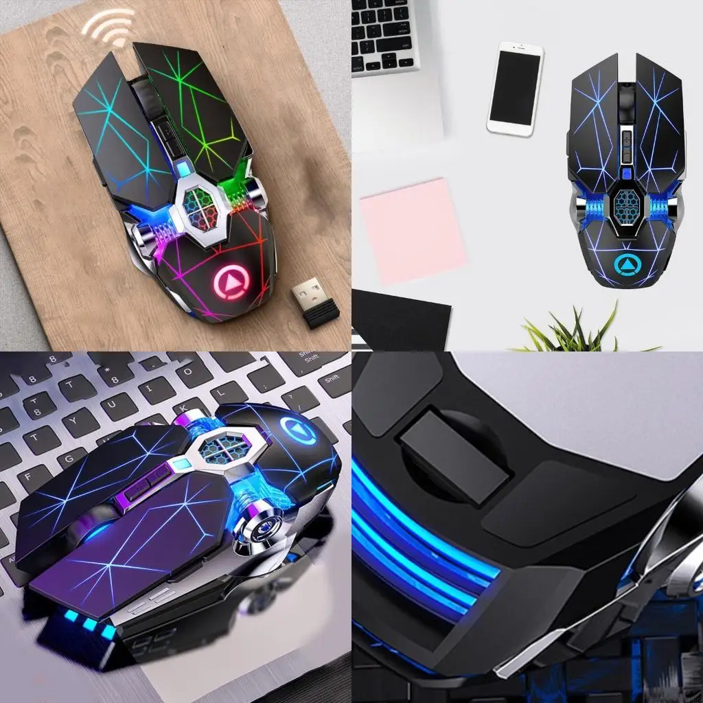 462E الماوس الصامت اللاسلكي القابل لإعادة الشحن ، 2.4 جرام ، 2.4 جرام ، فئران الكمبيوتر اللاسلكية البصرية المحمولة مع مستقبل USB #1