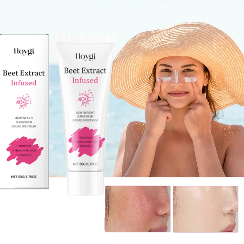 

Увлажняющий крем Beet SPF40+ с УФ-защитой - увлажняющий кожу, водонепроницаемый, легкий, нежирный, с гиалуроновой кислотой, витамином Е