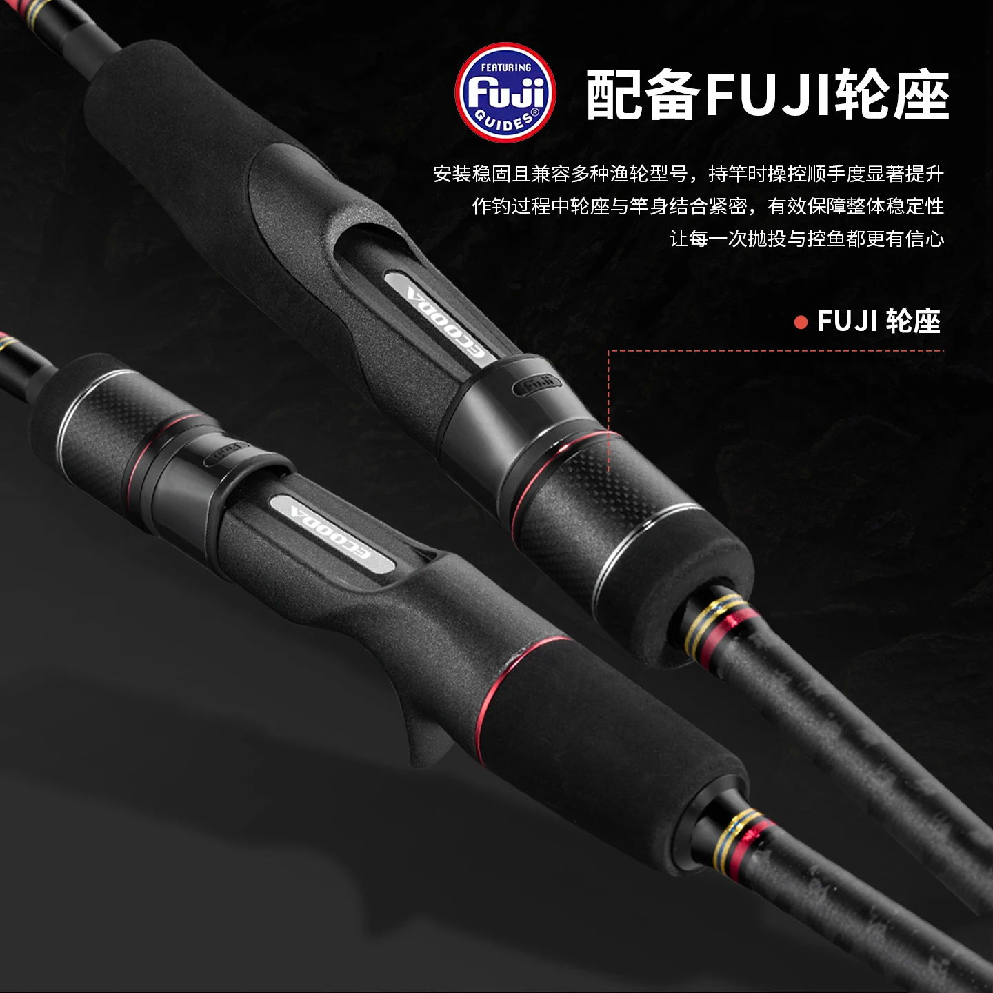 Ecooda EKBJ Jigging rod Fishing rod Fuji Sic top ring Fuji reel seat Portable view 5