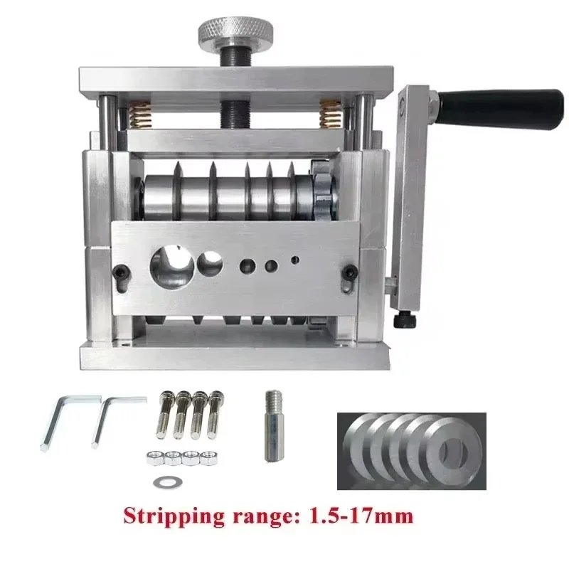 

Manual Wire Stripping Machine 3/5/7/11/18mm with5-channel V-groove Portable Copper Wire Peeler Hand-cranked Electric Drill Drive