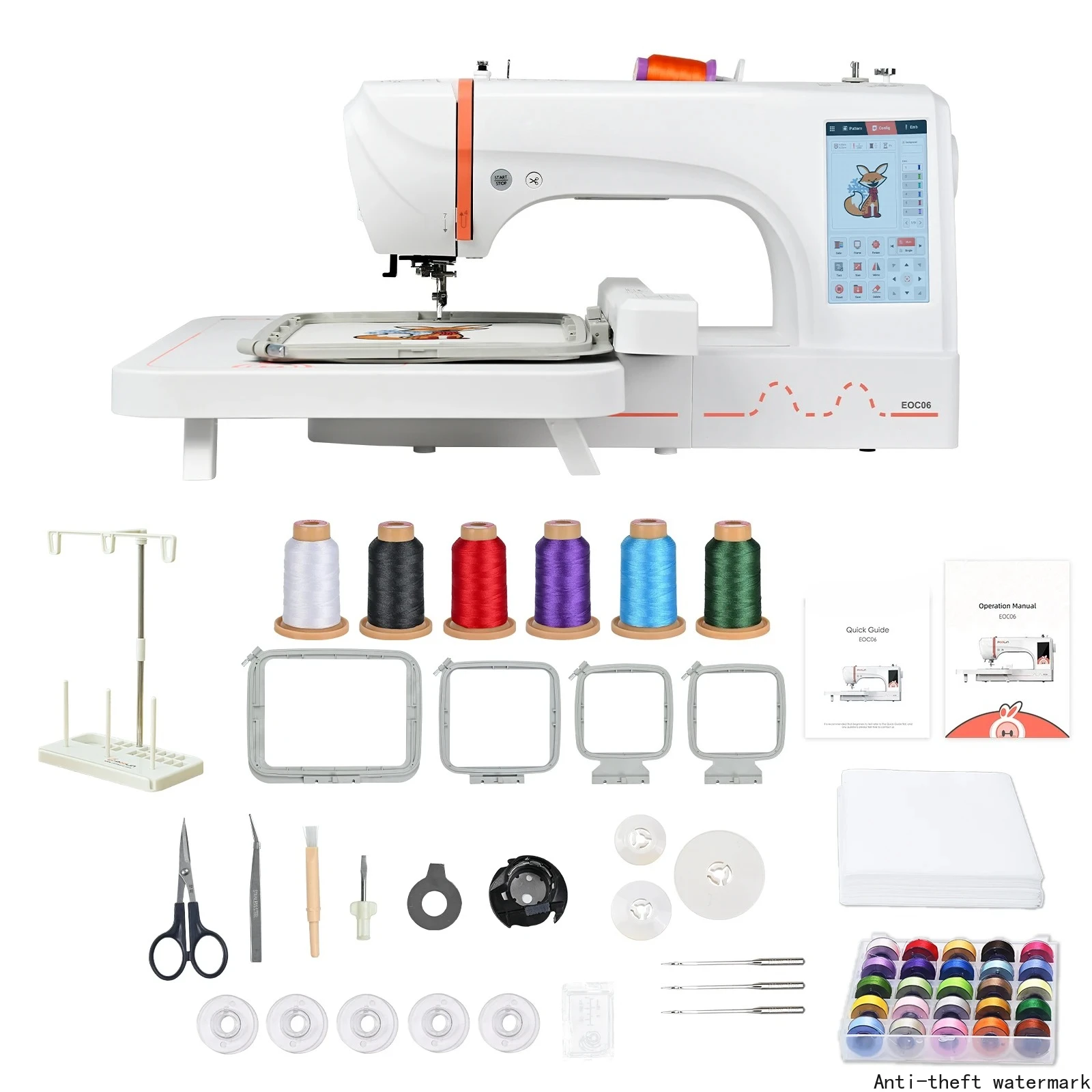 2025 Hot Selling Product - EOC06 Computerized Embroidery Sewing Machine with Intelligent LCD Display, Recertified