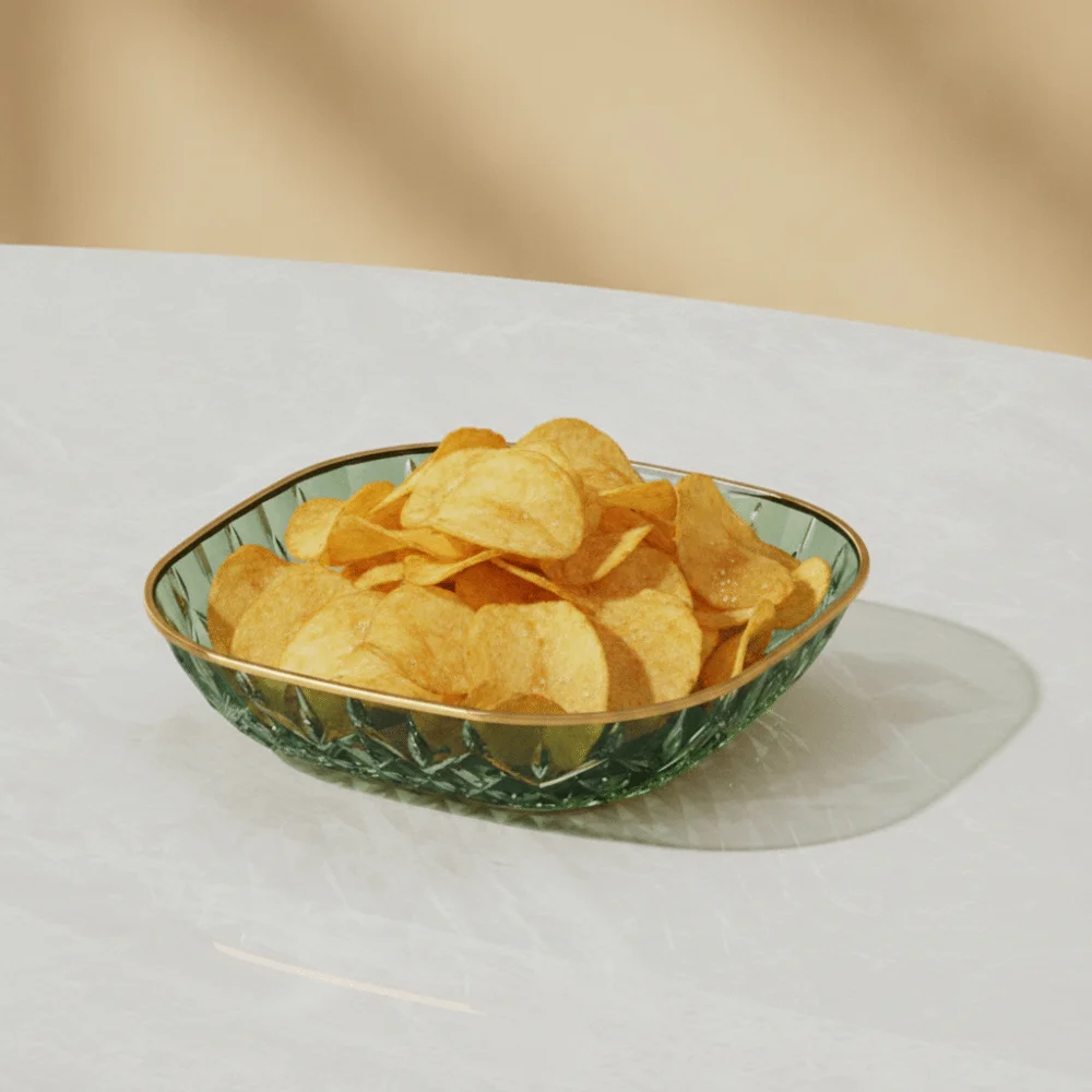 5PCS Multi-functional Square Snack Plate Transparent Plastic Bone Spitting Dish Golden Trim Appetizer Plate Fruit