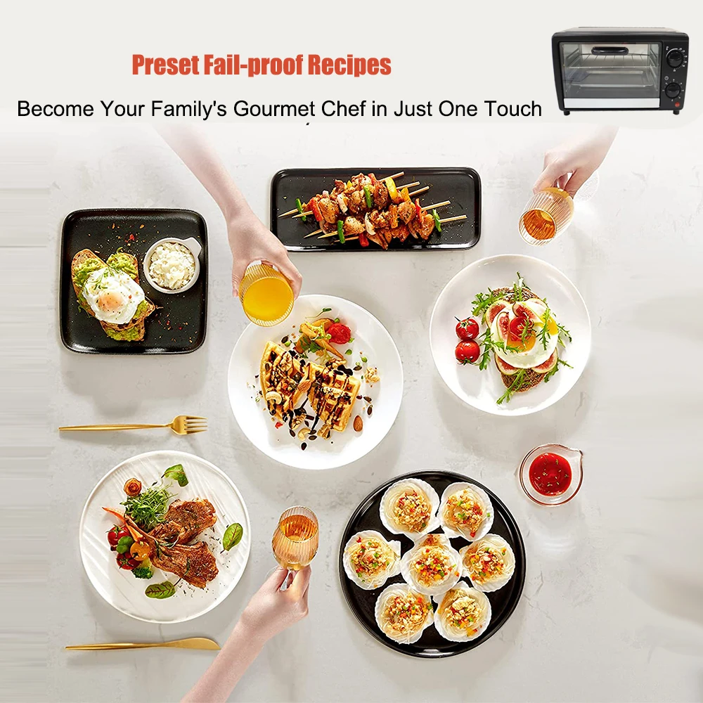 Electric Household Oven Multifunction High Temperature Toaster Oven 1500W 12L Stainless Steel Large Capacity Timer Control