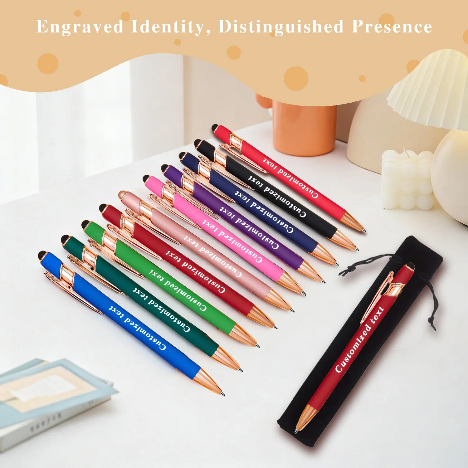 

10 Personalized Engraved Metal Ballpoint Pens - Ideal for Corporate Bulk Gifts, Student Rewards, and Company Promotions