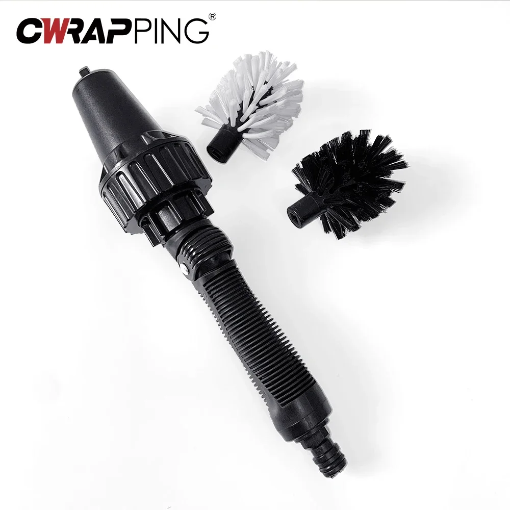 Car Wash Equipment Rotary Washer Washing Brush Water Driven Rotary Cleaning Brush Car Wheel Brushes Hand-held Auto Cleaning Tool