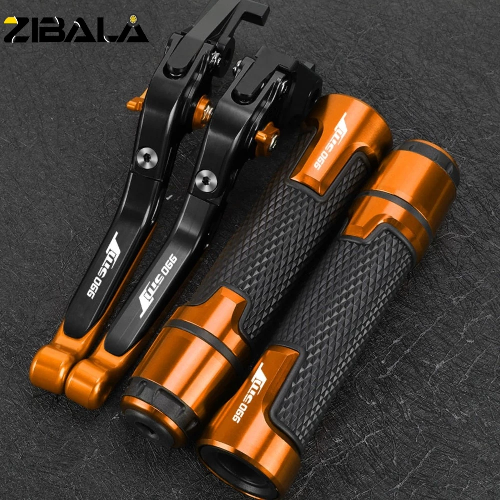 

Brake Clutch Levers Handlebar Grip 990 SMT Motorcycle Accessories FOR 990SMT 2009 2010 2011 2012 2013 Handles bar Hand Grips