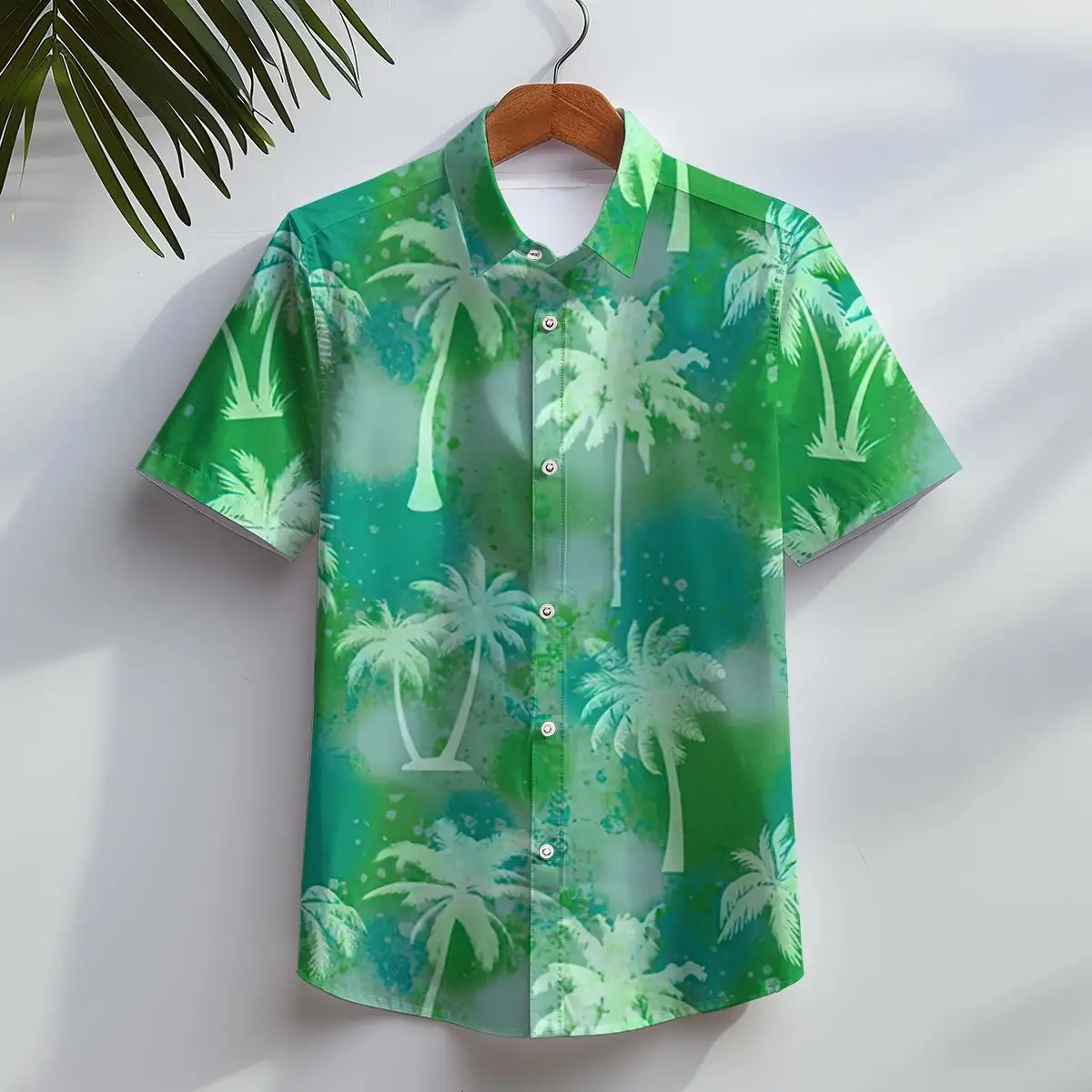 Summer Shirt Hawaiian Shirts For Men Beach Vacation Short Sleeve Top Casual Men\'s Blouse Coconut Tree Camisas De Hombre Clothing