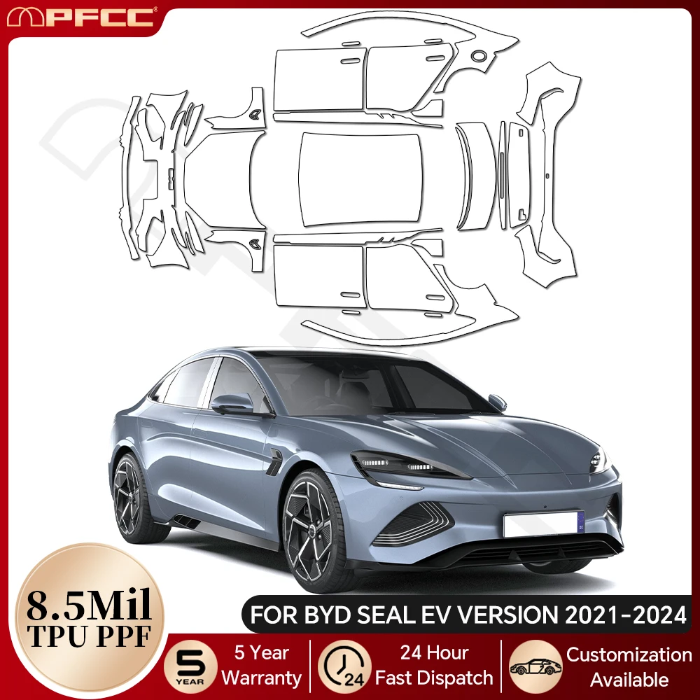

8.5Mil TPU Paint Protection Film For BYD Seal EV Version 2021-2024 Pre-cut PPF Bra Car Body Clear Kit Anti-scratch Resistant