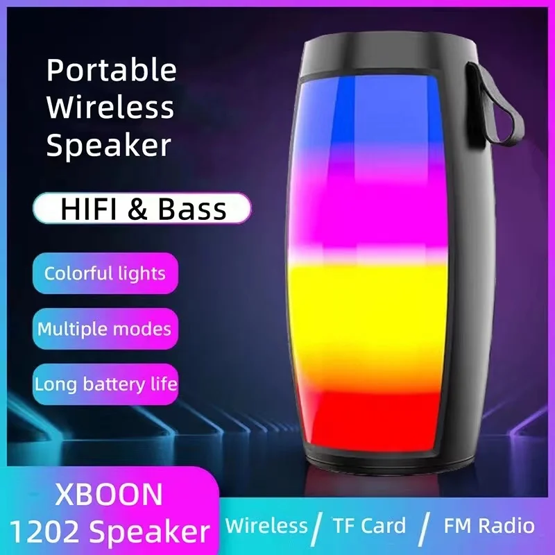 ZQS1202 Wireless Bluetooth Speakers Powerful Portable Sound Box Subwoofer Car Audio Bass MP3 Player Sound System LED Lights FM