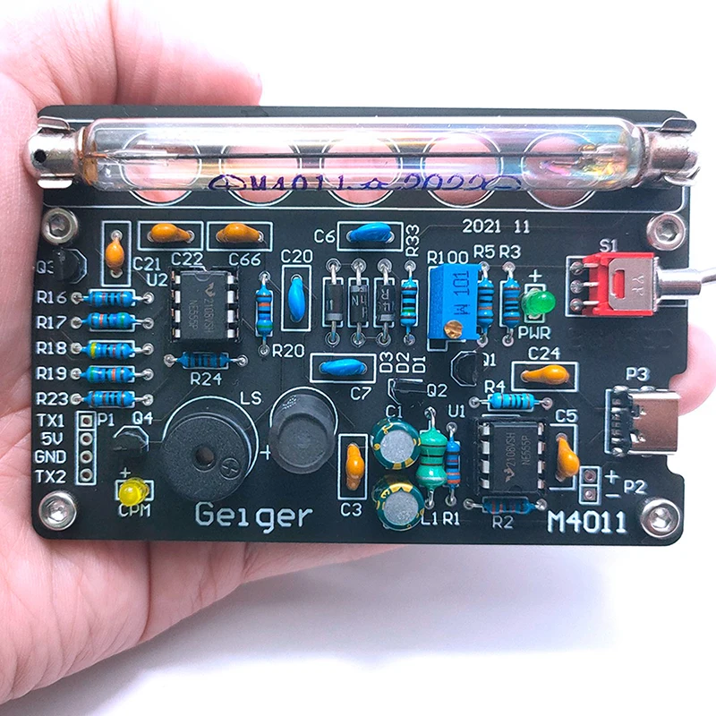 DIY Geiger Counter Kit With Audible Alarm Miller Tube Nuclear Radiation Detector Board Easy To Use