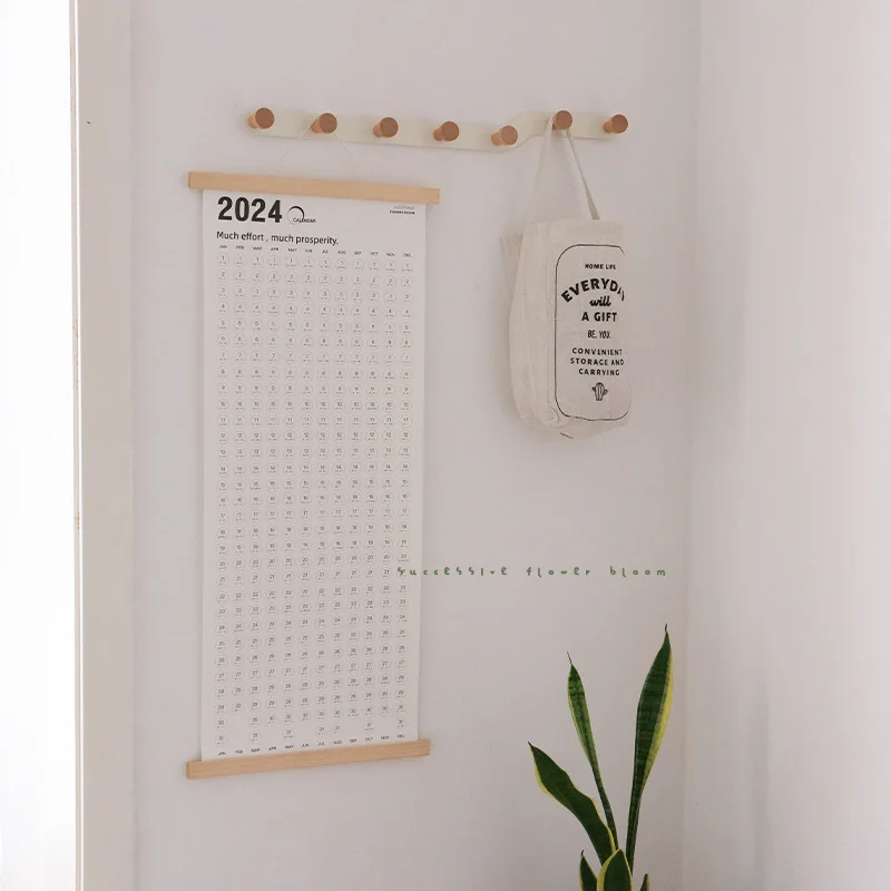 2024 Wall Calendar Self-discipline Schedule Planner Sheet Wooden Wall Calendar Yearly Weekly Planner To Do List  Agenda 2024