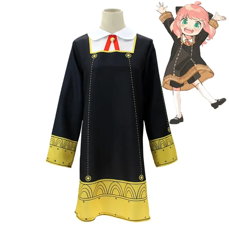 Bear's Den Spy X Family Anya Forger, disfraz de Cosplay, vestido, tocado, peluca, conjunto para adultos y niños, fiesta de Carnaval, juego de rol por nuevo 2025