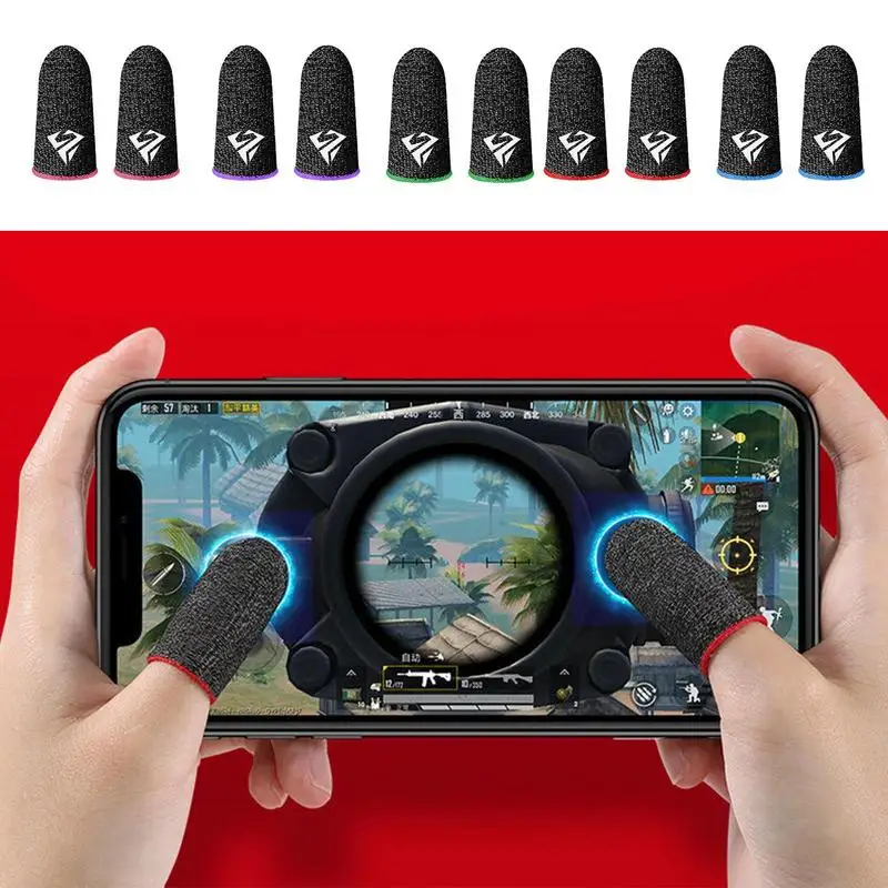 2PCSFinger Sleeve Game Controller Sweatproof Gloves Breathable Fingertips For Mobile Games Touch Screen Finger Covers