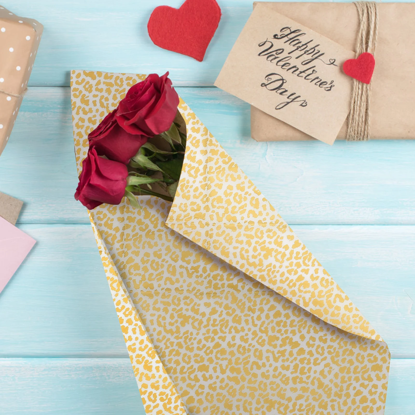 

20 Sheets Floral Wrapping Paper Bouquet Craft Durable Simple Color Design Suitable Flowers Gift Baskets Packing Decorative Paper