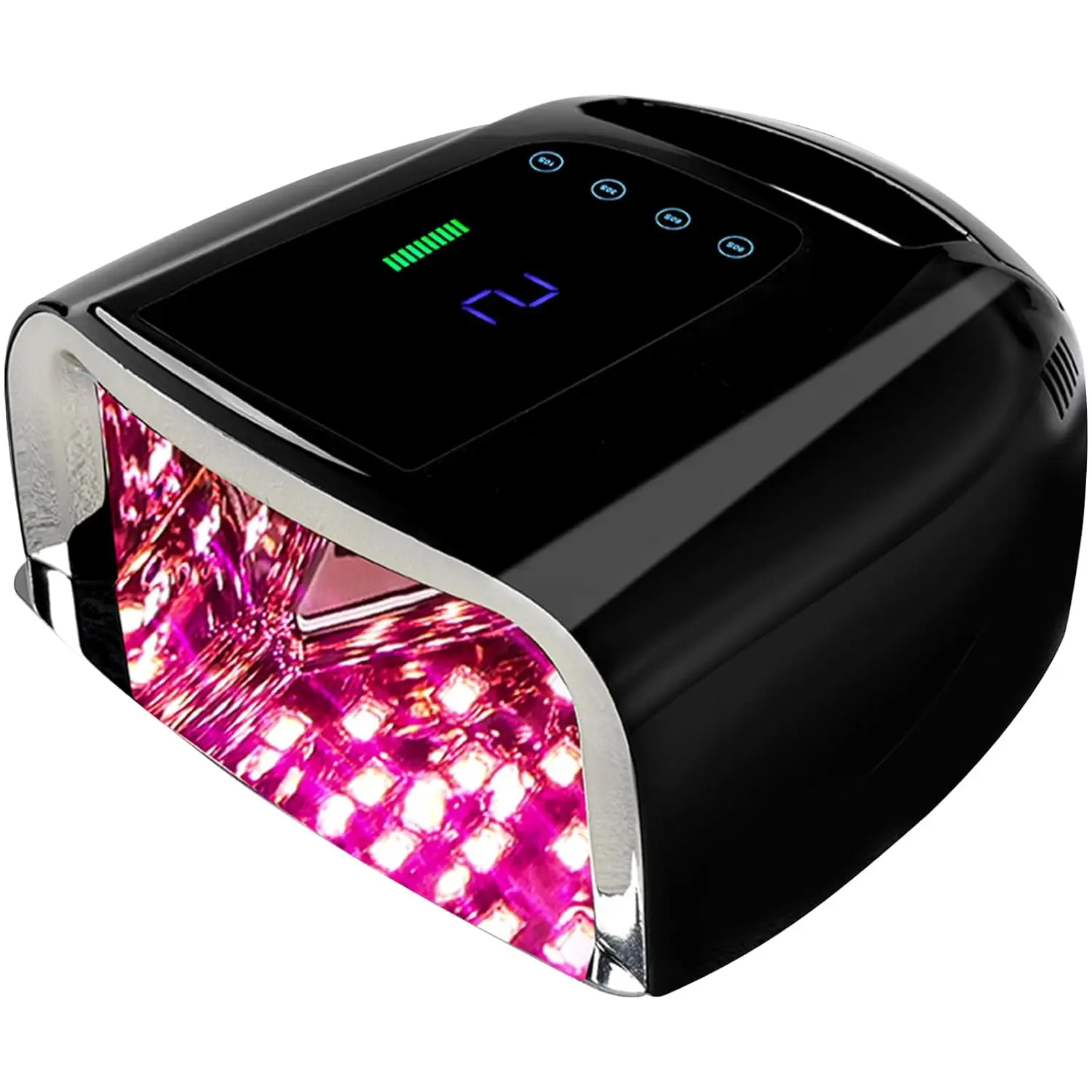 

96W Cordless UV LED Nail Lamp, Rechargeable Nail Dryer with LCD Display, Auto Sensor, 4 Timers, Detachable Base for Home Salon Use