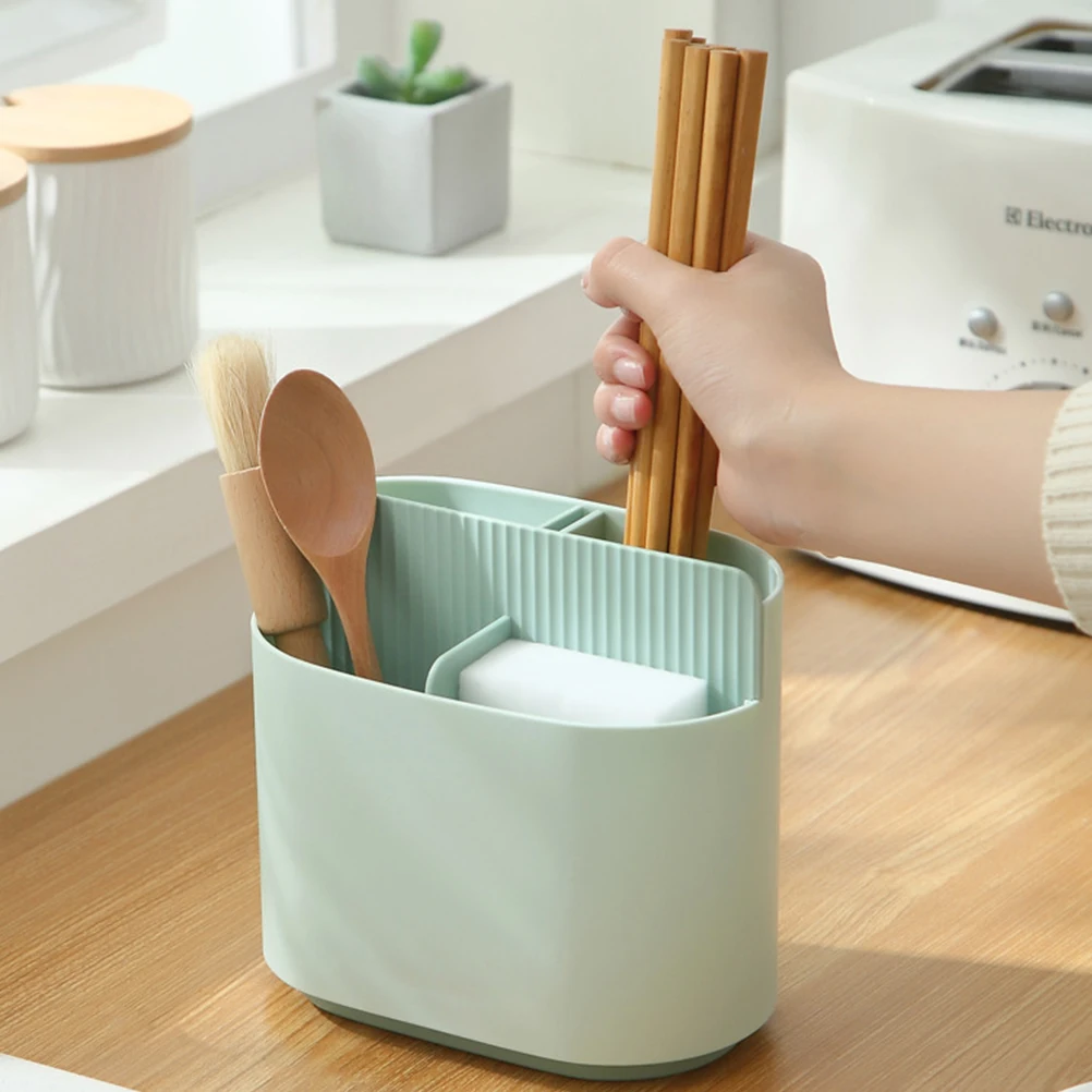 

Premium Drain With Tray Cutlery Organizer Kitchen Utensil Holder Chopsticks Spoon Storage Box Multi Functional Countertop Ware