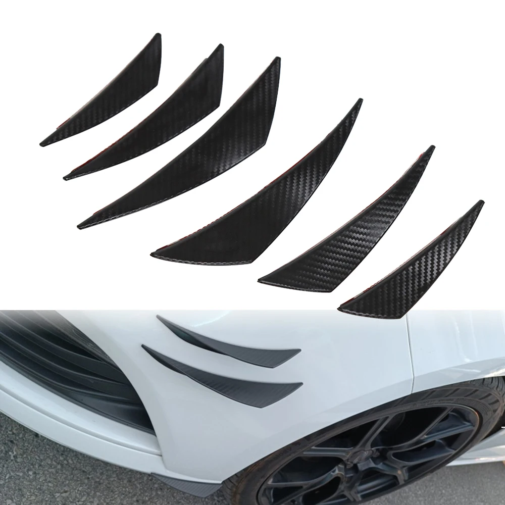 

6Pcs Diffuser Splitter Fins Body Spoiler Universal Front Bumper Lip Decoration Canards Valence Chin Car Tuning Canard Decor