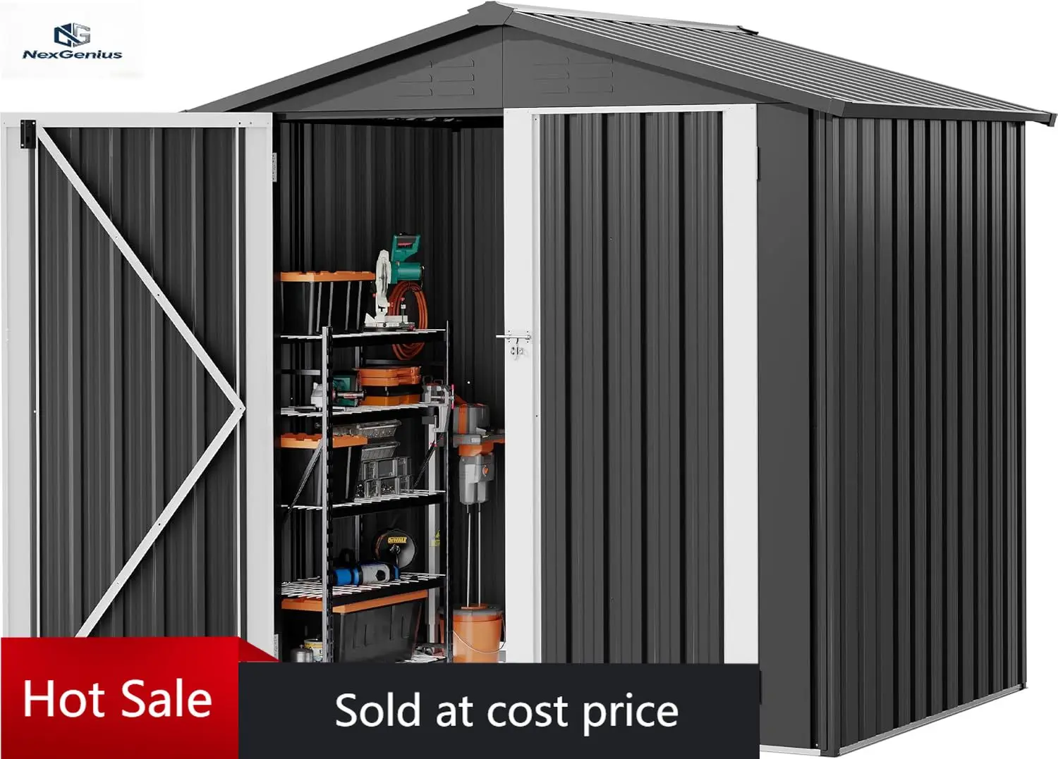 6X4Ft Metal Outdoor…