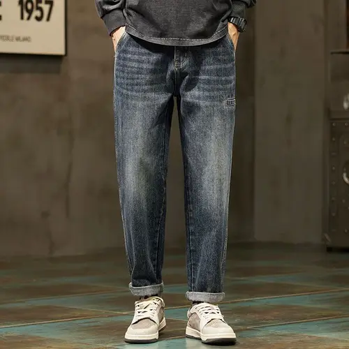 트랜드인 남성용 캐주얼 청바지 루즈 핏 데님 팬츠 빈티지 스타일의 데일리 웨어 DN0741 