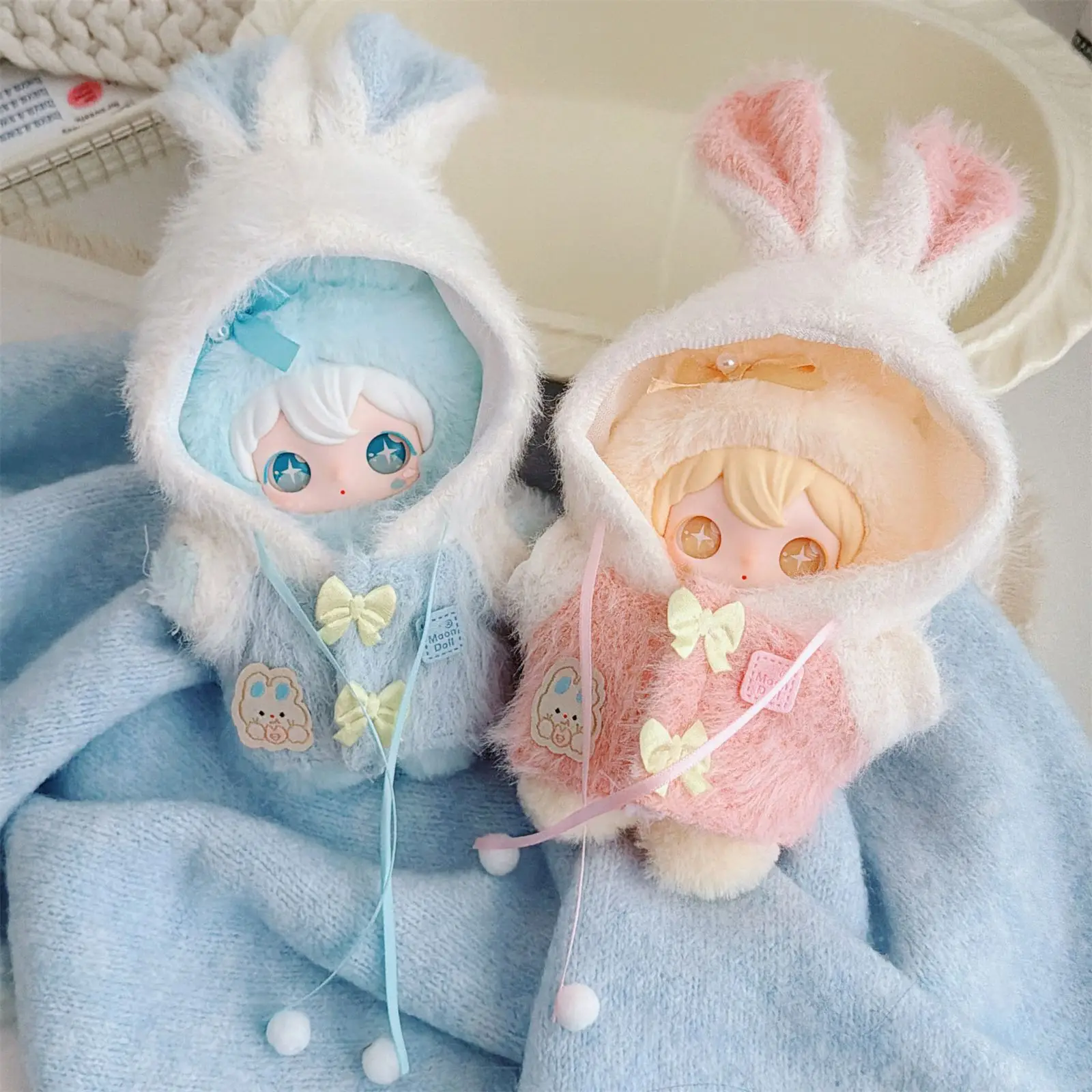 

Мягкое зимнее пушистое пальто с рисунком кролика для 10-15 см, плюшевая кукла, одежда, аксессуары, коллекция фанатов, подарки, аниме, игровая периферия