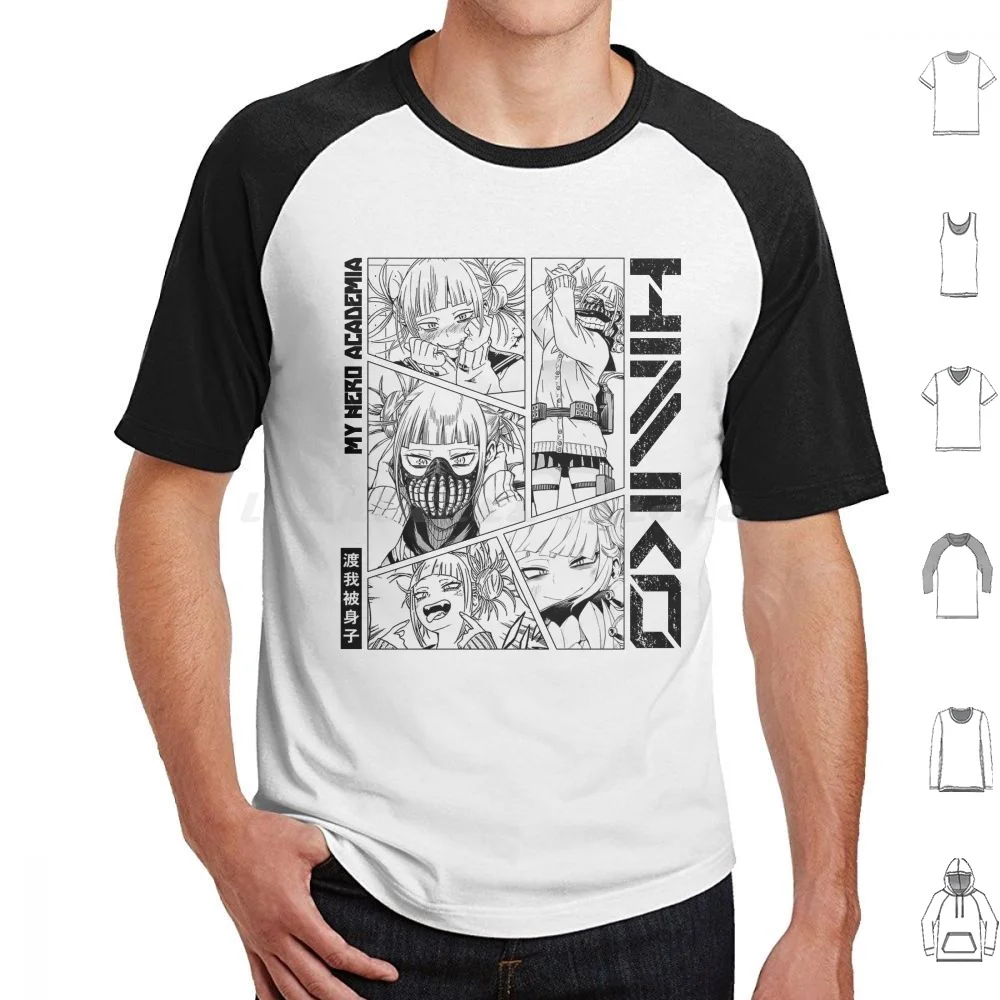 Himiko Toga-Manga Panel-Black And White Version T Shirt Big Size 100% Cotton Boku No Hero Academia Himiko Toga Himiko Toga