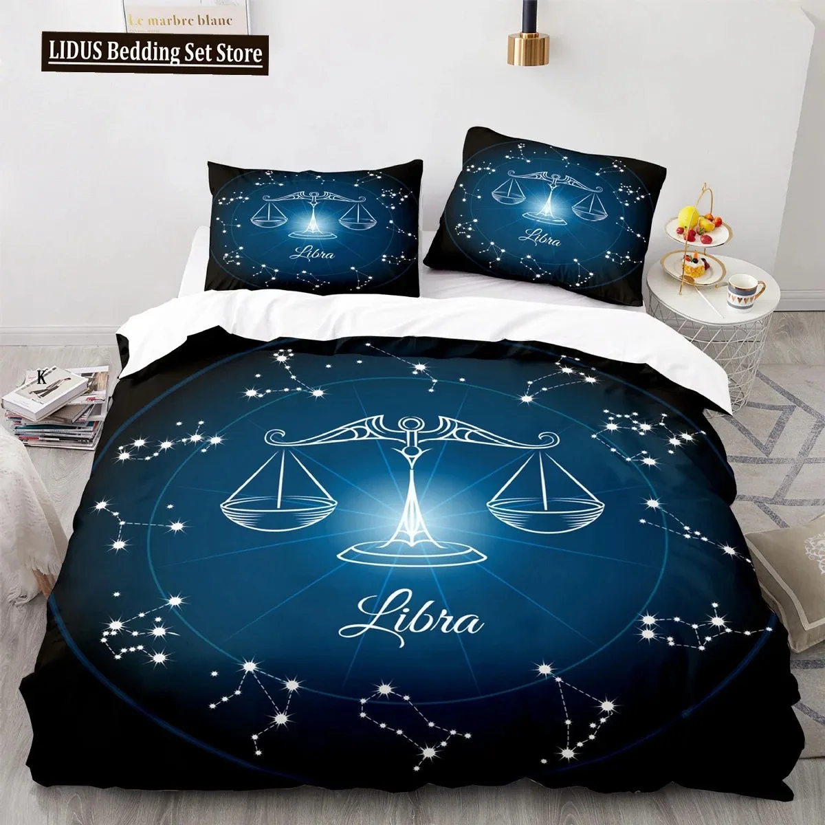 Constellation Duvet Cover Set Aries Galaxy Theme 23pcs Twin Bedding Set King Size Polyester Quilt Cover For Constellation Lover