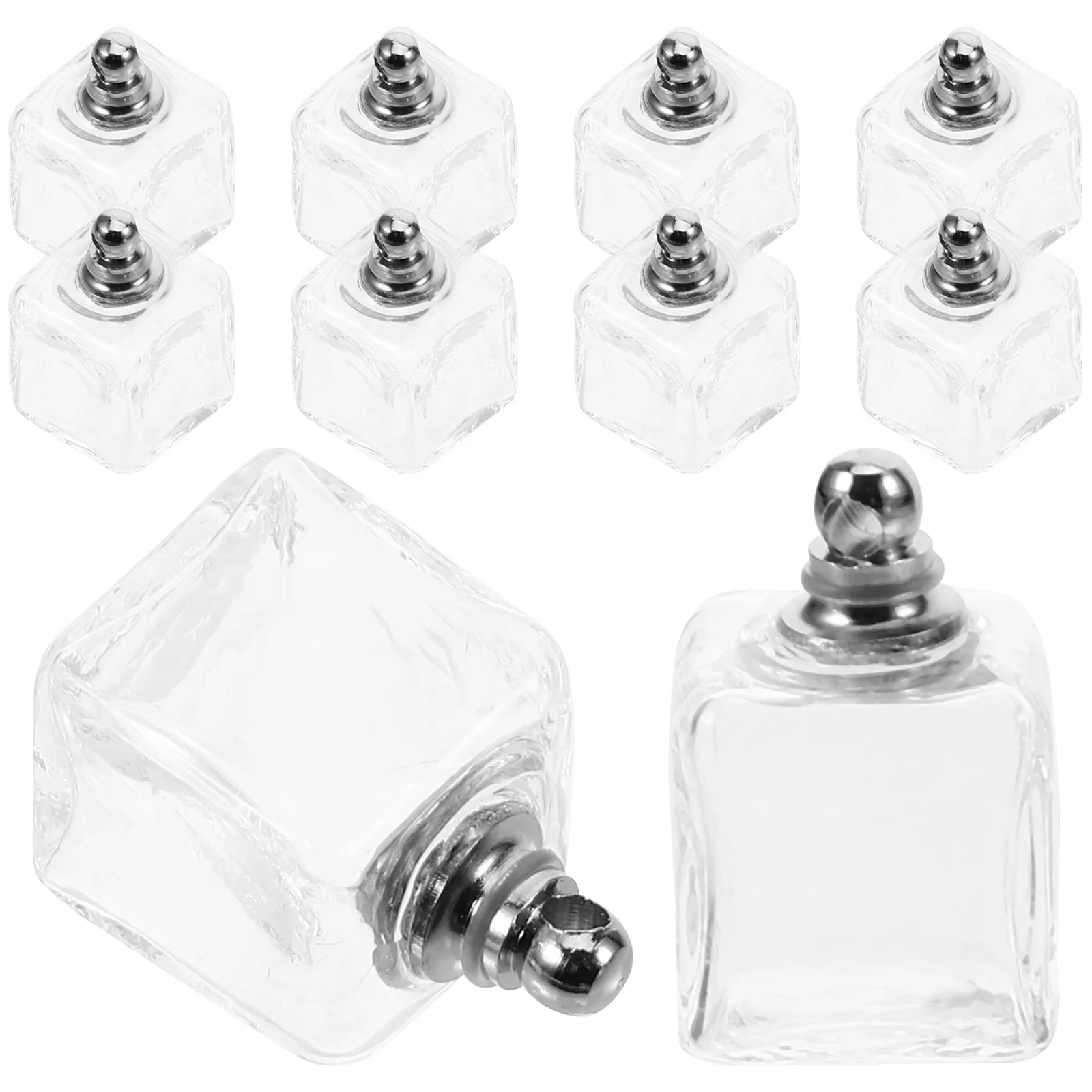 10 pçs bola de vidro transparente pingente charme diy jóias fazendo artesanato desejos garrafa decoração esfera oca com tampa de parafuso para colar