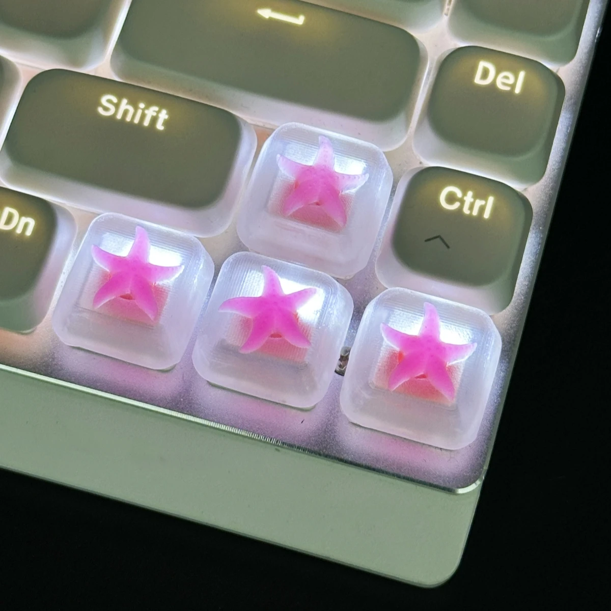 

NEW ESC Customize Your Keyboard with Resin Cute Sea Star Keycaps - PBT Axis Cherry MX Artisan Anime Pink Kawaii Accessories