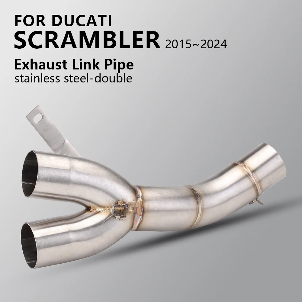 

Выхлопная система мотоцикла для Ducati Scrambler 800 821 2015-2024, Escape Moto, двойное отверстие, среднее звено, интерфейс 51 мм