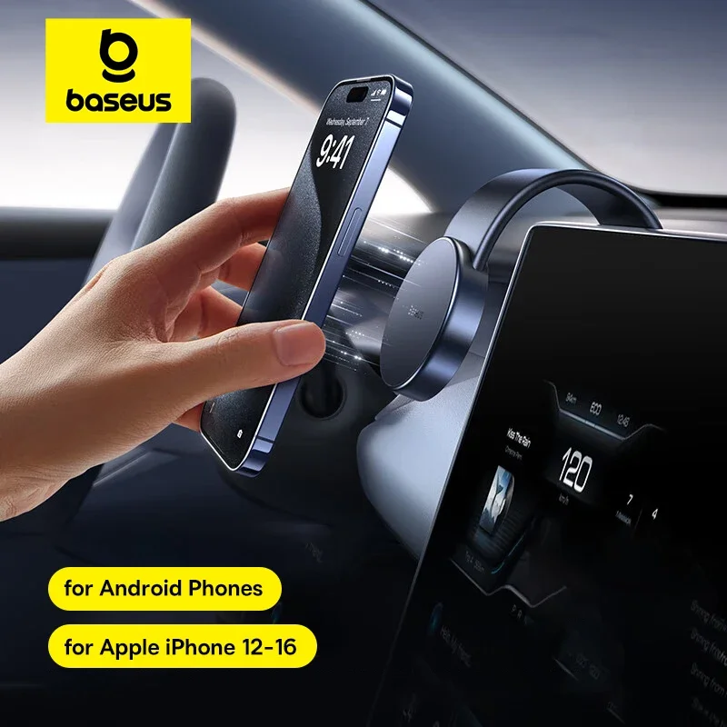 Baseus Magnetic Car Phone Holder Stand Foldable Dashboard Mount Paste for iPhone Samsung Xiaomi Realme Smartphone Mobile Bracket