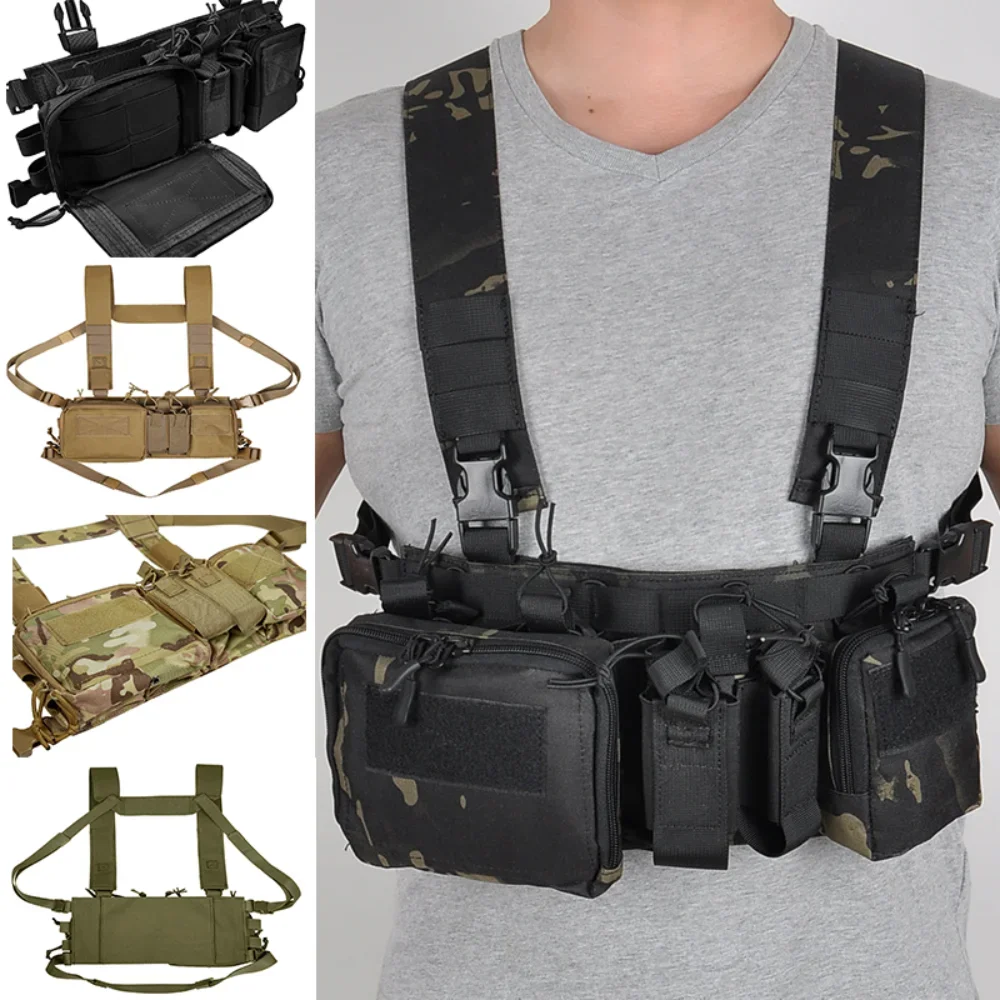 1PC Chest Rig Vest Pack Magazine Pouch Holster Molle System Waist Men Nylon CS Match Wargame Gear Plate Carrier