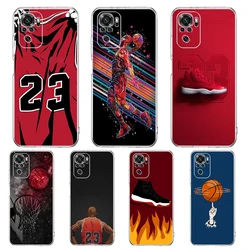 Basketball Basket Sports Phone Case Cover for Redmi Note 10 11 11T 7 8 8T 9 K40 Gaming 9A 9C Pro Plus Transparent Silicone Shell