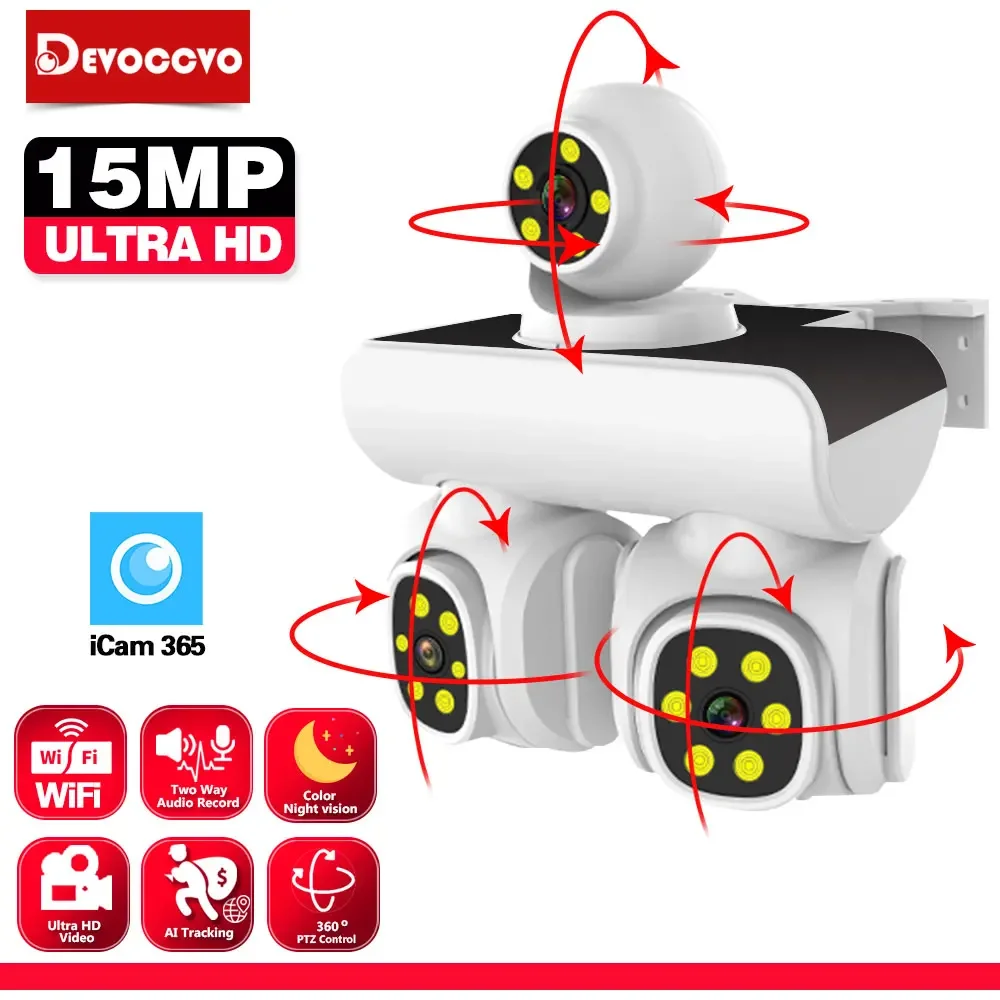 

8K 15MP IP Camera WiFi Three Screens Outdoor PTZ Cameras Home Security Protection Auto Tracking CCTV Video Surveillance Camera