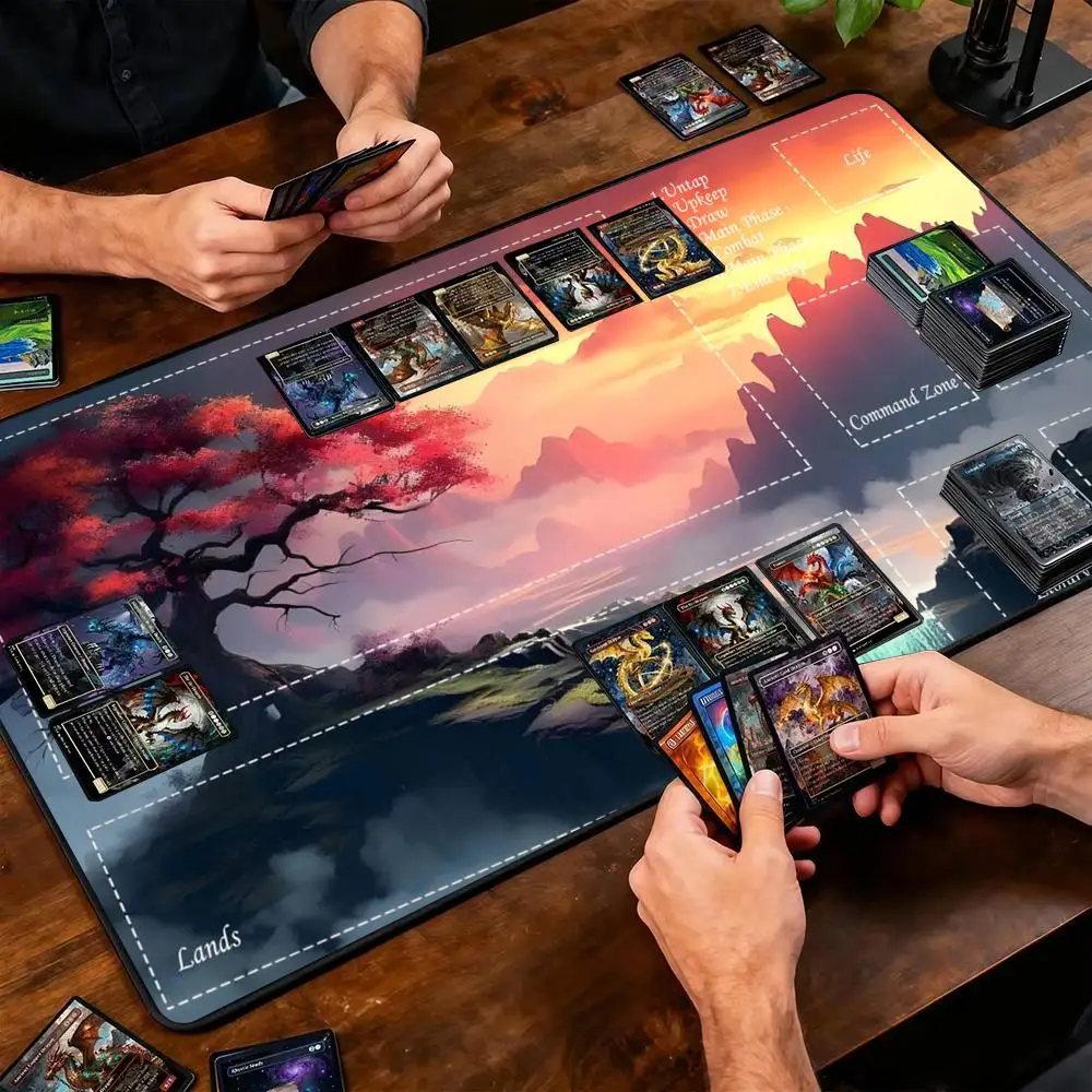 Scenery Magic playmat rubber anti-slip edge locking pc accessories 35x60cm gaming mats Trading Card Game gamer tapis de souris