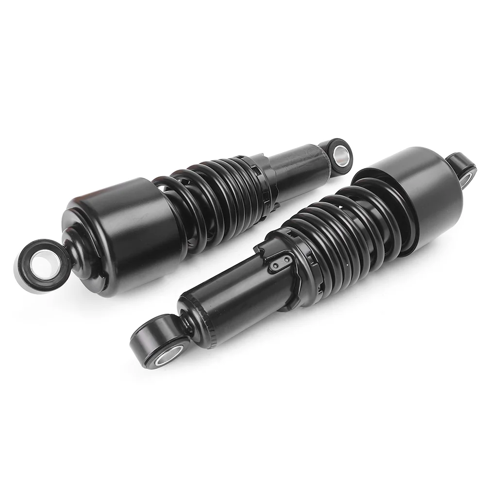 267mm Motorcycle Shock Absorber Suspension Damper Cushion Adjustable Replacement for Harley Davidson Black/Chrome 1Pair