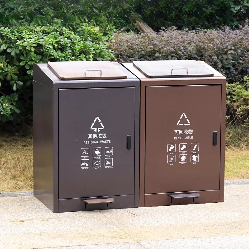 

100L large-capacity pedal trash can with cover Outdoor scenic property Residential area Office building Classification trash can