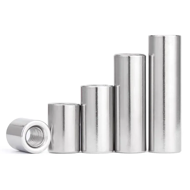 M2 M2.5 304 Stainless Steel Round Coupling Nuts Long Extension Joint Connectors / Threaded Sleeve Nuts DIN6334 Style