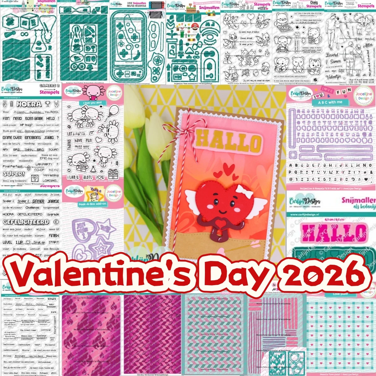 

2026 Valentine's Day Love Plaid Slimline Game Hearts Metal Cutting Dies Clear Stamps Stencil Hot Foil for DIY Scrapbook Diary