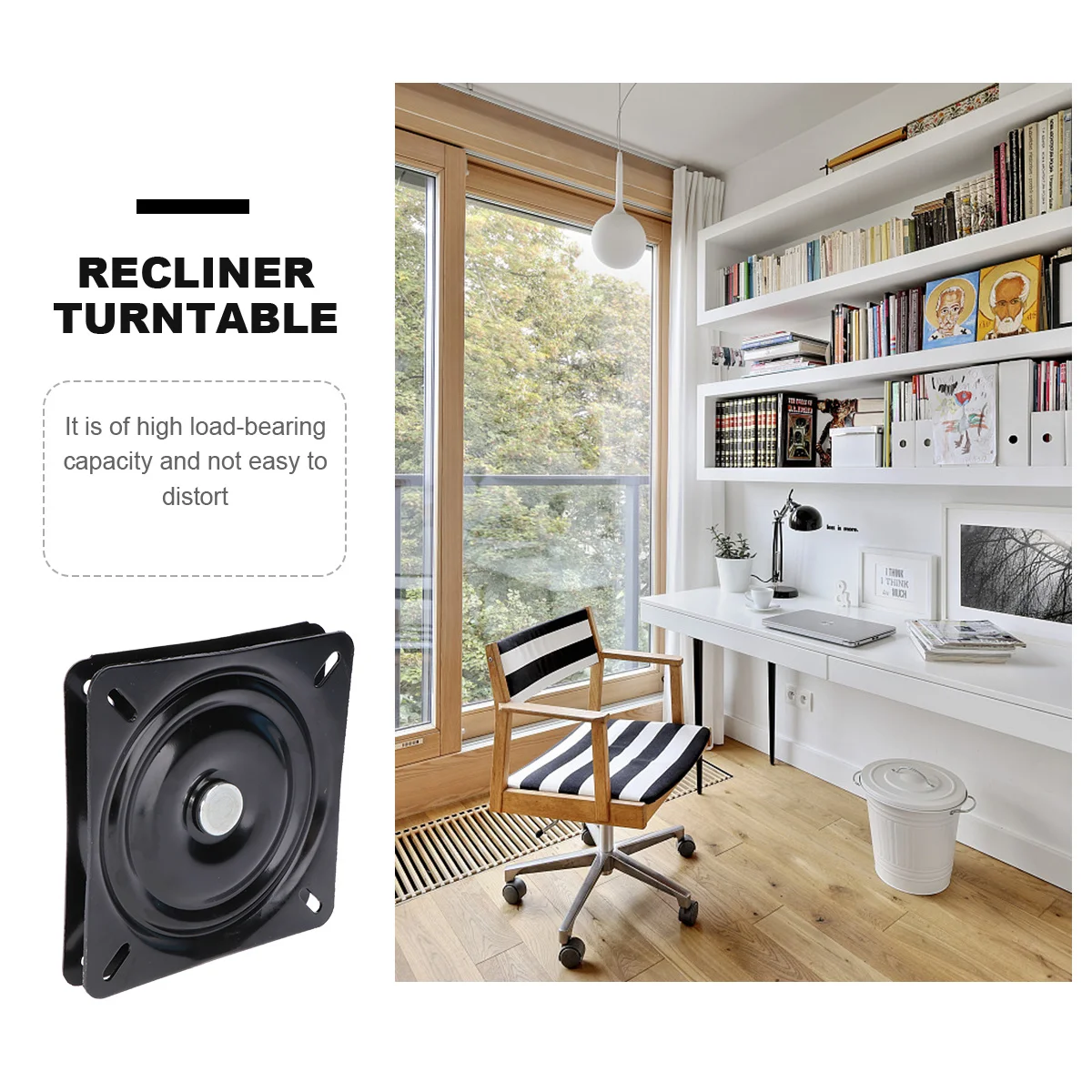 

Heavy Duty Turntable Bearing Black 300Mm High Load Capacity Rotating Ball Bearing Swivel Plate For Machinery Hardware