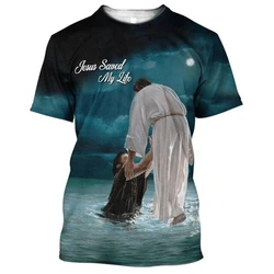 Fashion Jesus Graphics T Shirts Summer Trend Short Sleeve O Neck 3D Printed Christian T-shirts Casual Loose Streetwear Tees Tops