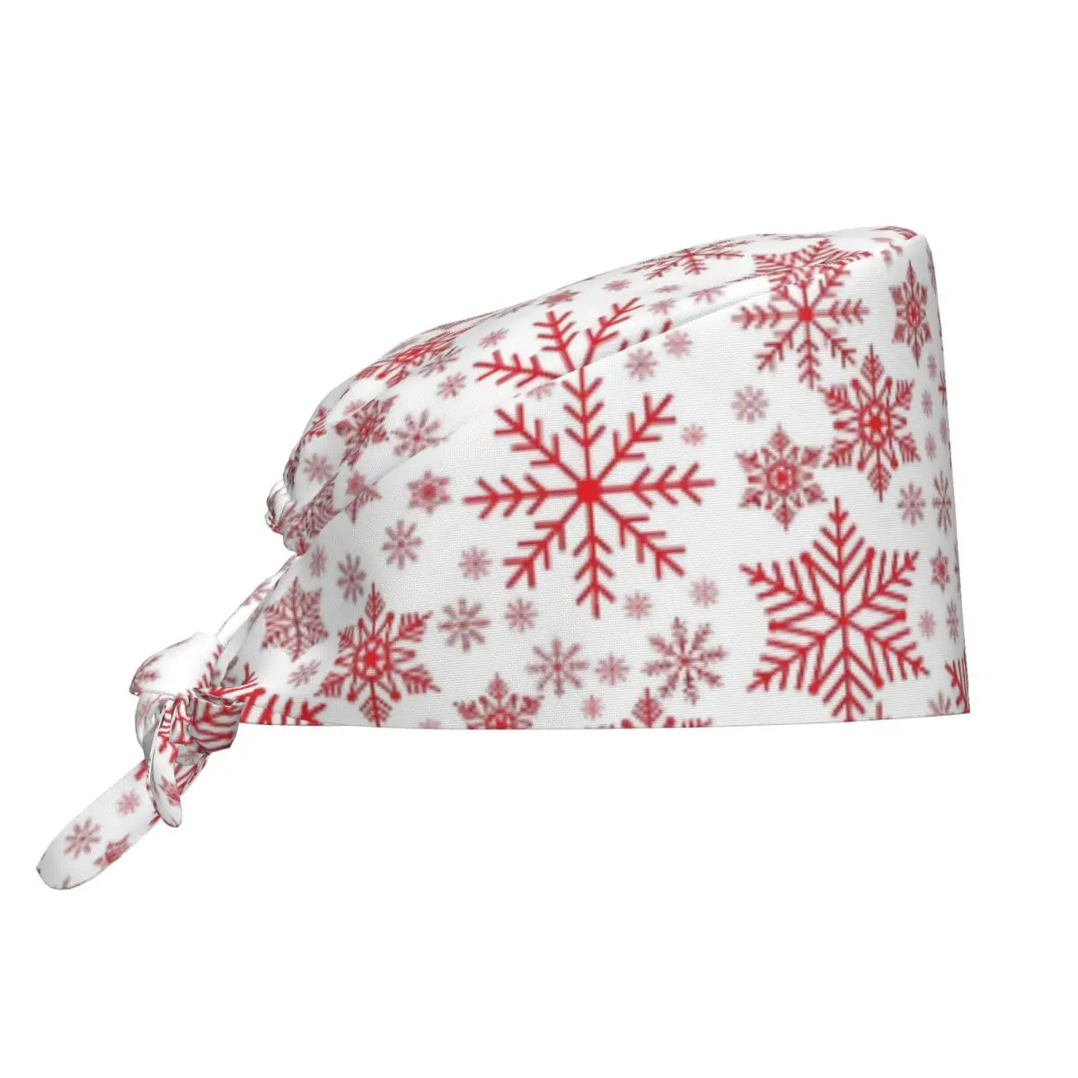 Custom Snowflake Scrub Hat Surgical Scrub Caps Unisex Nursing Hair Hats Happy Christmas Work Scrubs Hat for Medical Surgical