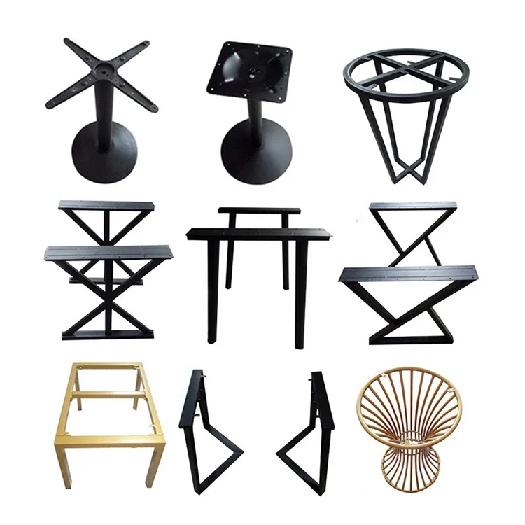 

# Hot Office Table Frame Black Gold Metal Cast Iron Industrial Steel Restaurant Brass Desk Dining Table Base Legs For Coffee Tab