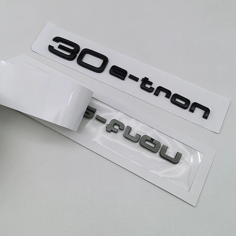 3D ABS E-tron Logo etron Emblem Letters Car Rear Sticker Badge For Audi Q2 Q3 Q4 Q5 Q7 Q8 30 35 40 45 50 55 etron GT Accessories