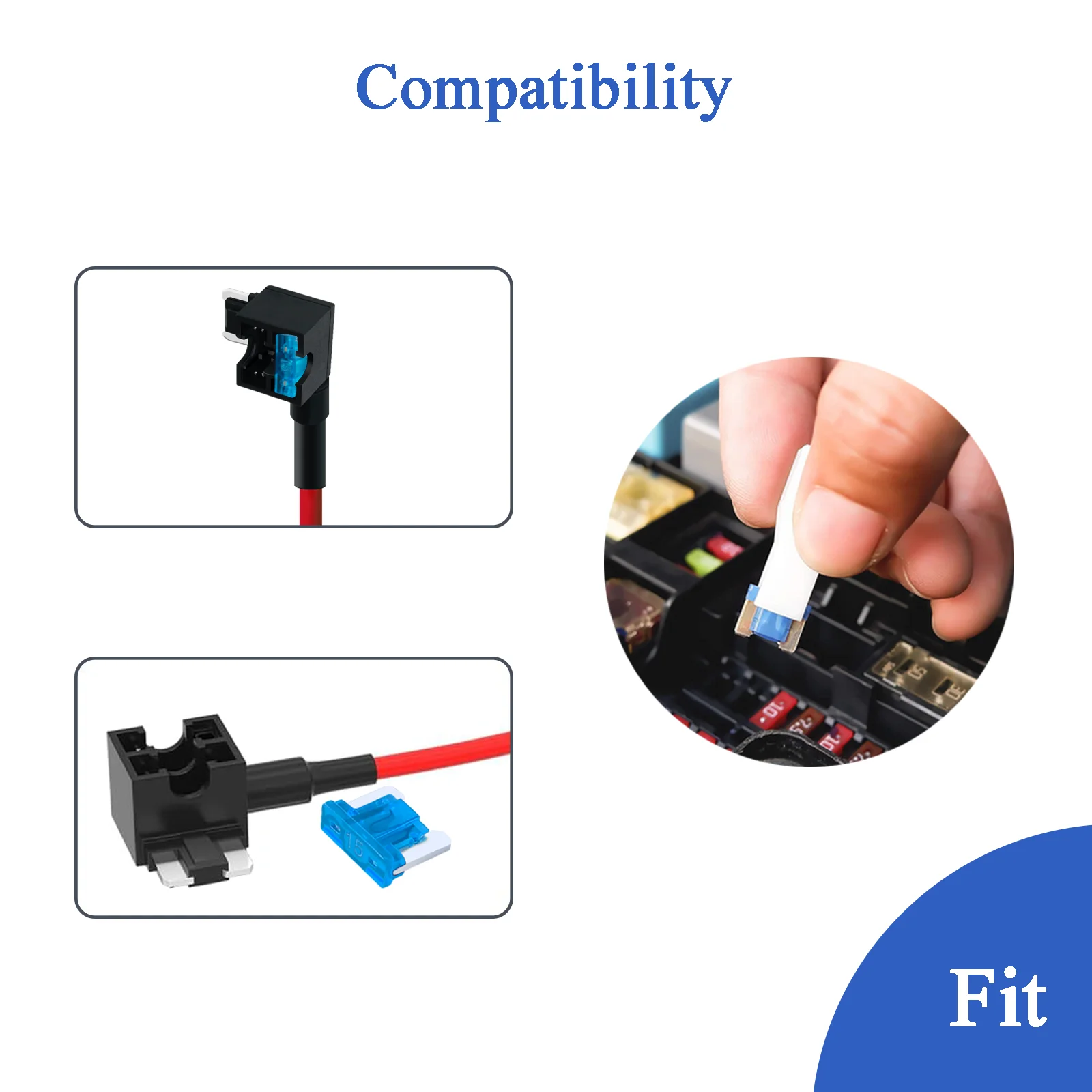 12V Car Add-a-Circuit Fuse Tap-16AWG Cable Low Profile Mini Fuse Holder for 3A 5A 7.5A 10A 15A APS/ATT Blade Fuse Block