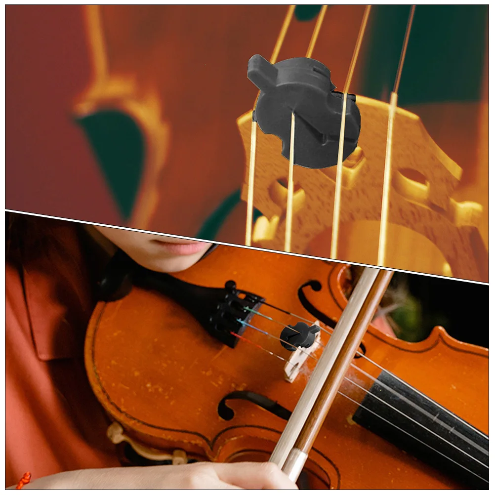 

6 Pcs Violin Mute Beginner Practice Guitar Accessories Musical Instrument Rubber Practical Black Cello