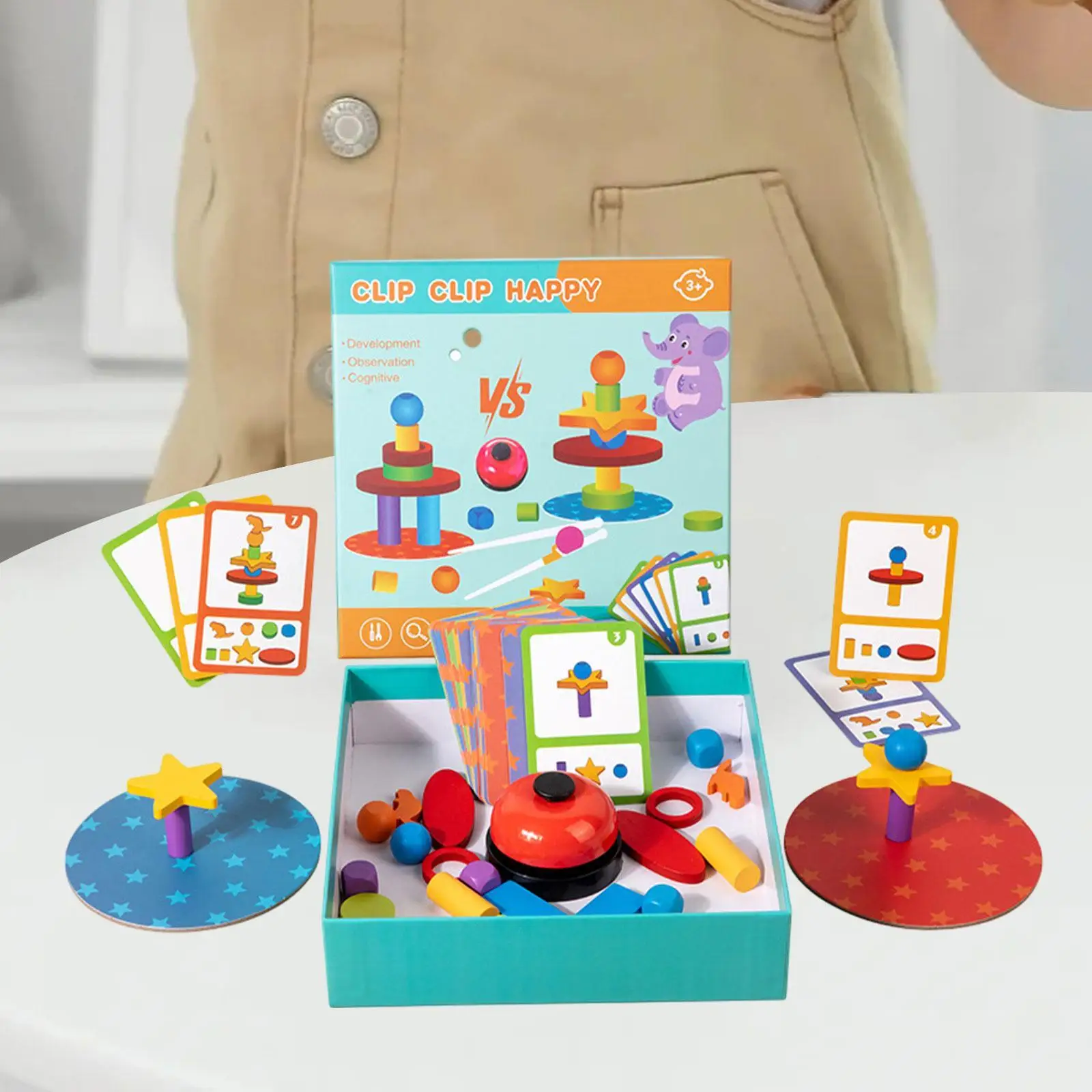 積み重ねと組み立て用の木製ブロックセット、3歳以上の子供向けの教育ゲーム