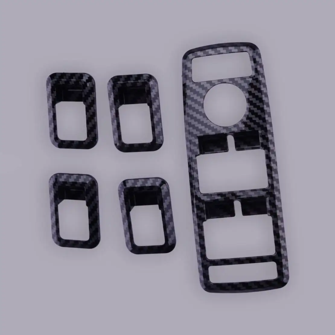 5pcs/set Window Switch Panel Cover Trim Fit for Mercedes Benz W176 W246 W204 W212 W218 W166 W117 Carbon Fiber Style ABS