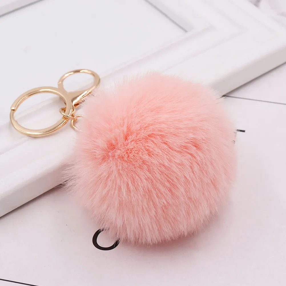 

4Pcs Furry Ball Keychain Cute Delicate Pendant Keychain for Handbag Purse Backpack Car Keys Decorative Charm for Women Girls