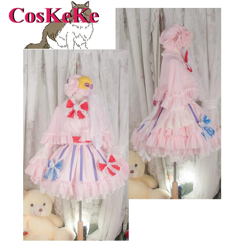 

CosKeKe [Customized] Patchouli Knowledge Cosplay Anime Game Touhou Project Costume Gorgeous Pink Dress Party Role Play Clothing